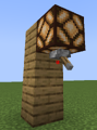 Ein Hebel, der an der Unterseite einer Redstone-Lampe platziert wurde
