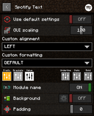 LabyMod Spotify Text Einstellungen