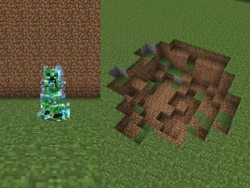 Geladener Creeper mit größerem Krater