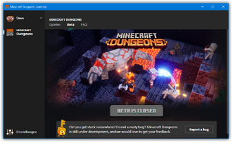 Minecraft-dungeons-launcher-beta