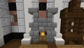Ein Kamin aus Stein- ziegeln
