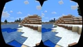 Das Minecraft-Bild wird aus zwei verschiedenen Blickwinkeln auf die Augen projiziert