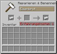 Umbenennung: Anzeige der Kosten (rot = Der Spieler hat zuwenig Erfahrung)