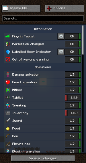 LabyMod Einstellungen