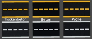 Straßentypen aus Asphalt