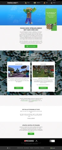 Dies ist die Minecraft Addon Website
