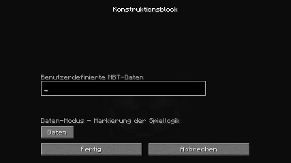 Konstruktionsblock Daten-Modus