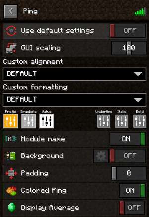 LabyMod Ping Einstellungen