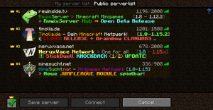 LabyMod öffentliche Serverliste GUI