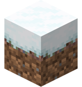 Schneebedeckter Grasblock
