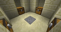 The four chests with the TNT trap