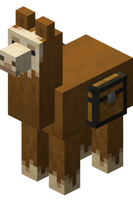 Llama marrón con cofre 