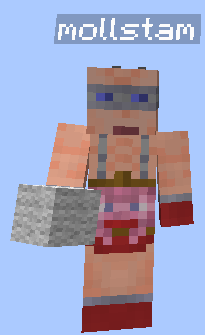 Tobias sur le serveur "You are Minecraft" célébrant les 80k skins construits.