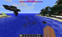 La créature en action qui lance des projectiles (ses têtes).