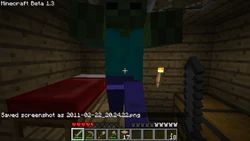 Un joueur réveillé par un monstre, même dans une maison fermée.