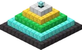 A beacon with all of the blocks that can power beacons.