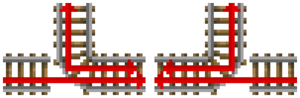 A diagram on how Minecarts travel according to track curves.