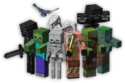 Most of the individual undead mobs, besides , , , , , and 