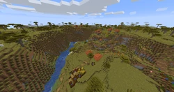 Uma vila gerada antes da atualização Village & Pillage.