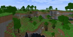 A sparse jungle biome buffet world generated using End terrain.