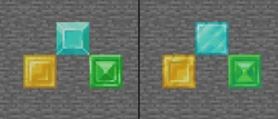 Stone, gold, diamond and emerald blocks.
