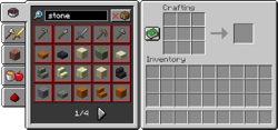 Using the search feature to narrow the list to items containing only "stone".