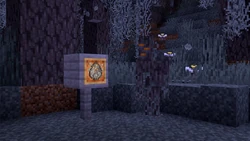 A creaking standing next to its redesigned spawn egg.