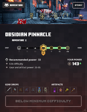 Obsidian Pinnacle Minimum Threat Level Panel