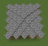 Plan view of a diamond-shaped building.