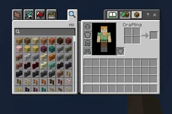 Bedrock Edition Creative inventory Classic UI on present.