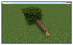 Image from Dinnerbone of a fallen tree in Java Edition.