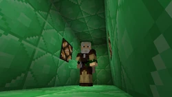 The first image of emerald blocks released by Jeb.