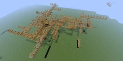 A midair mineshaft in a superflat world.