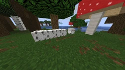 Fallen Birch Tree generated in a Dark Oak Forest.