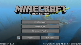 Java Edition 1.13 menu