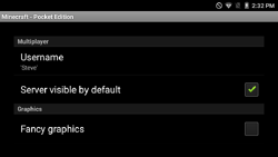 The options screen in the Android version before v0.7.0 Alpha.