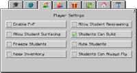 MinecraftEdu Player Settings