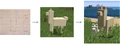 An image showing a sketch of a llama by Agnes Larsson then a model with a 3d bushy tail then the final llama model.[4]