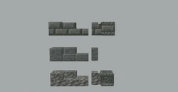 All tuff block and brick variants shown.