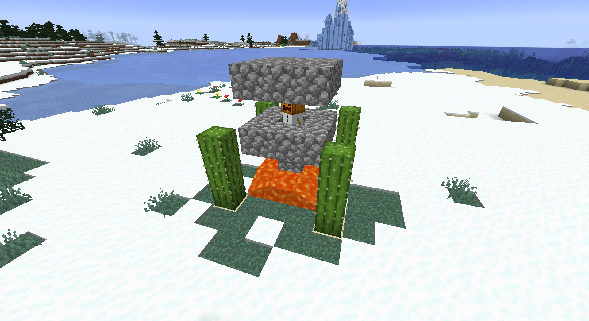 How to Build a SNOW GOLEM Tower Defense For Minecraft Survival