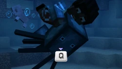 Jesse wrestling a squid