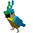 Dancing Cyan Parrot.gif