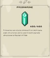 Journal entry of prismarine.