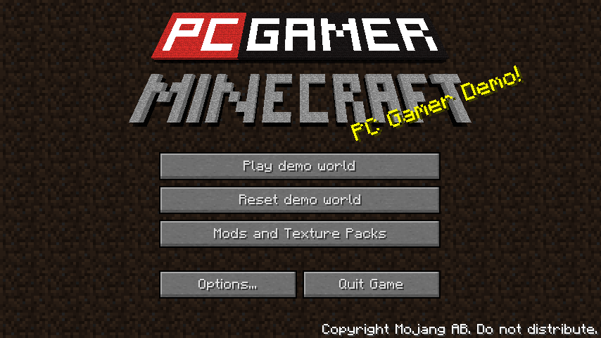 pc gamer demo official minecraft wiki