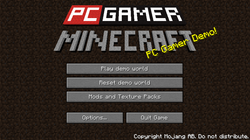 PC Gamer Demo - Minecraft Wiki