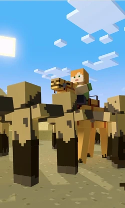 Husks trying to overwhelm a camel.[2]