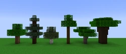 Foliage color in wetter biomes.