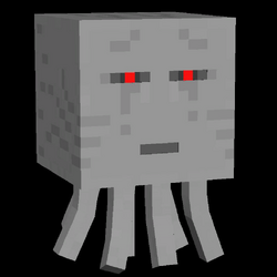 White minecraft enderman with a body with tentacle and multiple arms