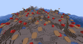 A Mushroom Fields Biome, primarily composed of mycelium.