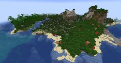 A shore with small beaches.